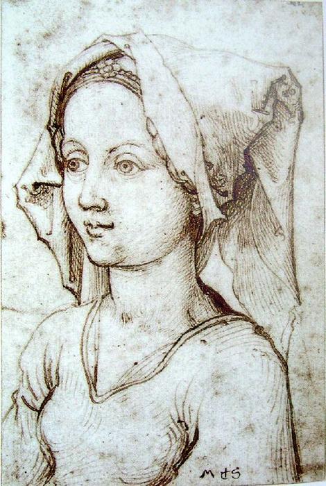 WikiOO.org - Encyclopedia of Fine Arts - Malba, Artwork Martin Schongauer - Young Girl
