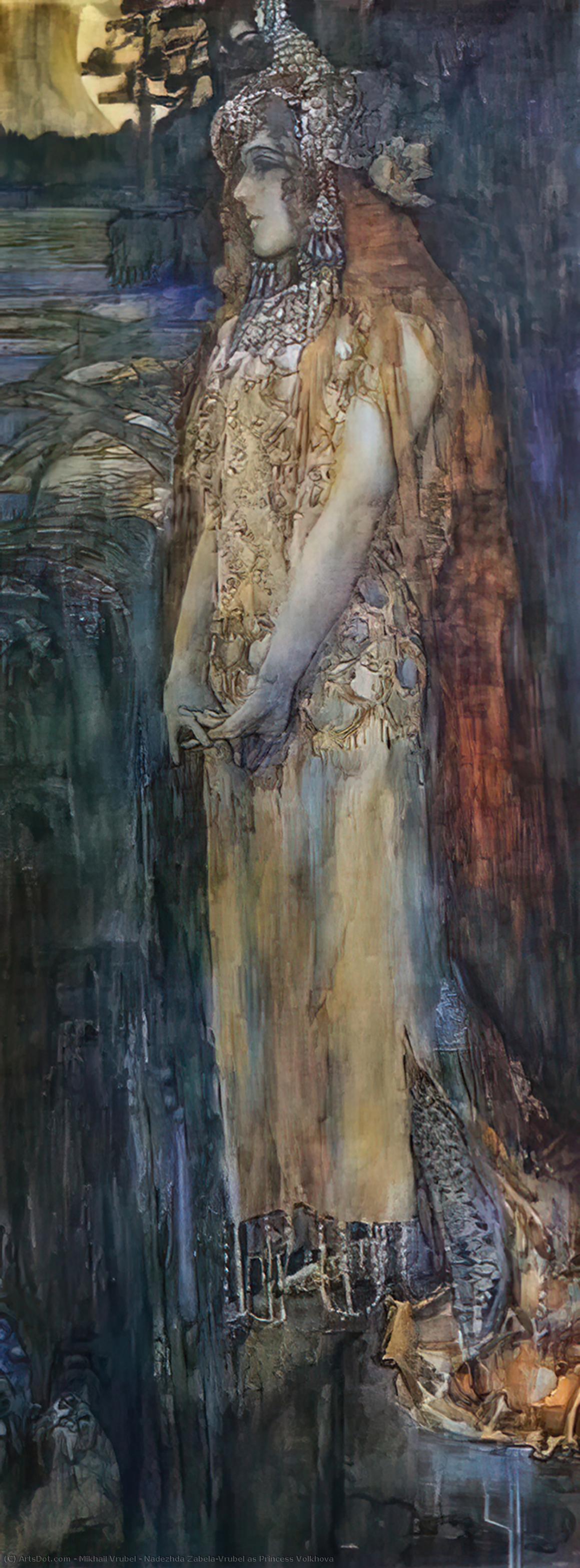 Wikioo.org - Bách khoa toàn thư về mỹ thuật - Vẽ tranh, Tác phẩm nghệ thuật Mikhail Vrubel - Nadezhda Zabela-Vrubel as Princess Volkhova