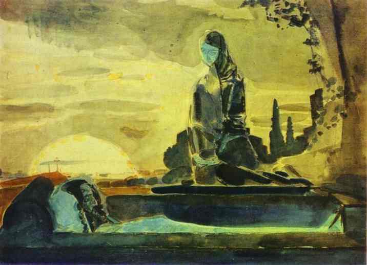 Wikioo.org - The Encyclopedia of Fine Arts - Painting, Artwork by Mikhail Vrubel - Pietà 1