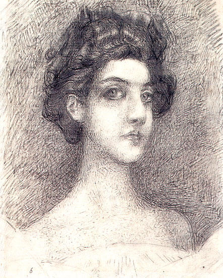 WikiOO.org - Encyclopedia of Fine Arts - Maalaus, taideteos Mikhail Vrubel - Portrait of Nadezhda Zabela-Vrubel 1