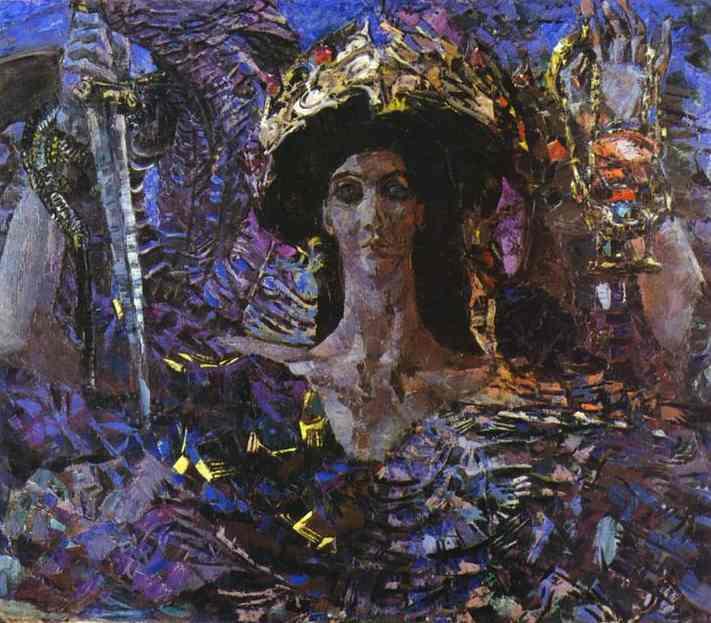 Wikioo.org - The Encyclopedia of Fine Arts - Painting, Artwork by Mikhail Vrubel - Six-winged Seraph (Azrael)