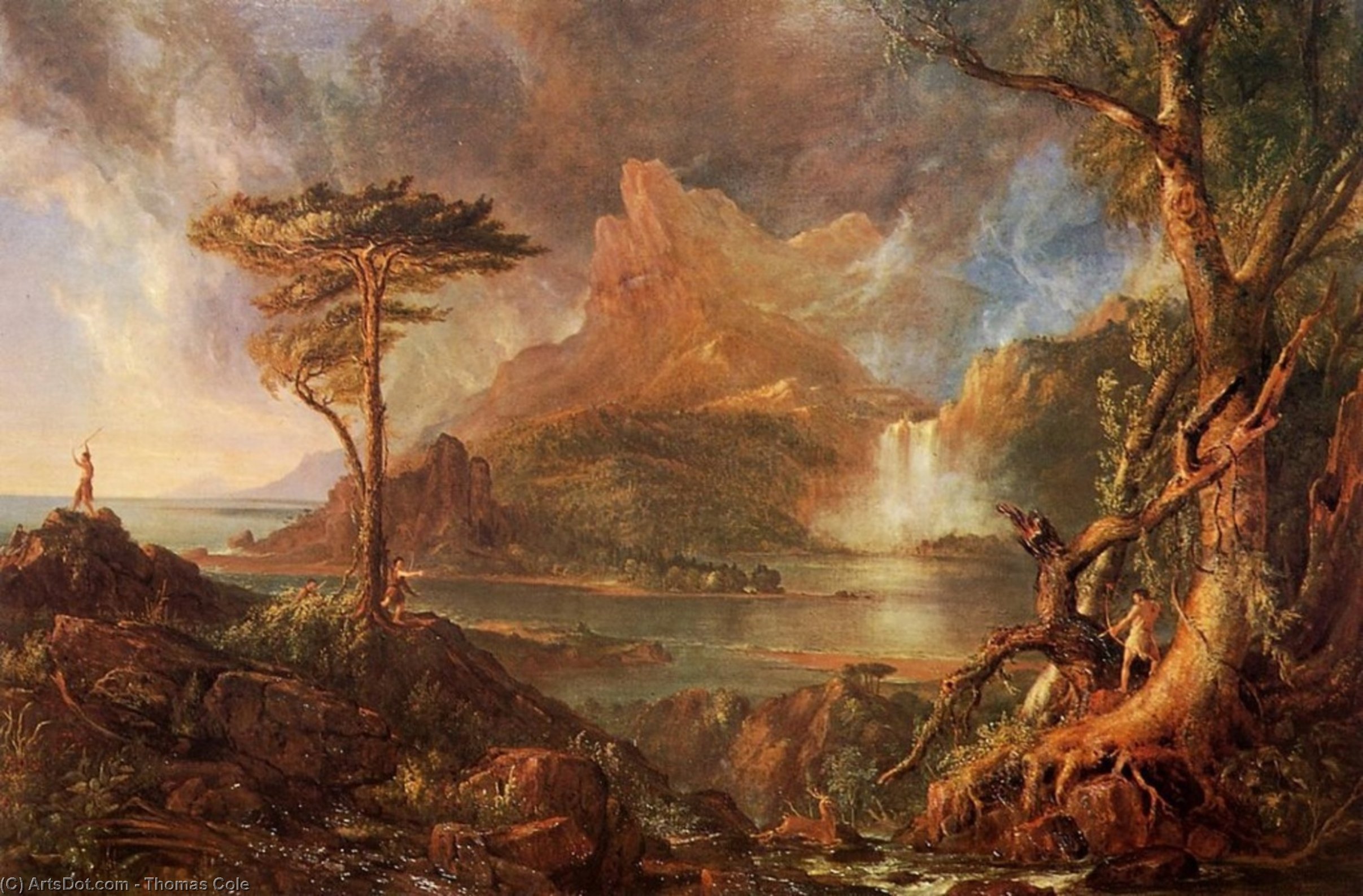 Wikioo.org - The Encyclopedia of Fine Arts - Painting, Artwork by Thomas Cole - A Wild Scene
