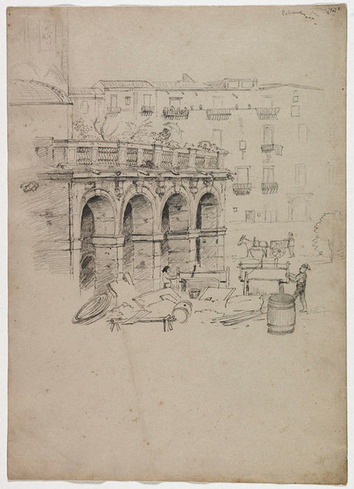 WikiOO.org - Енциклопедия за изящни изкуства - Живопис, Произведения на изкуството Thomas Cole - Arcade in Palermo, Sicily