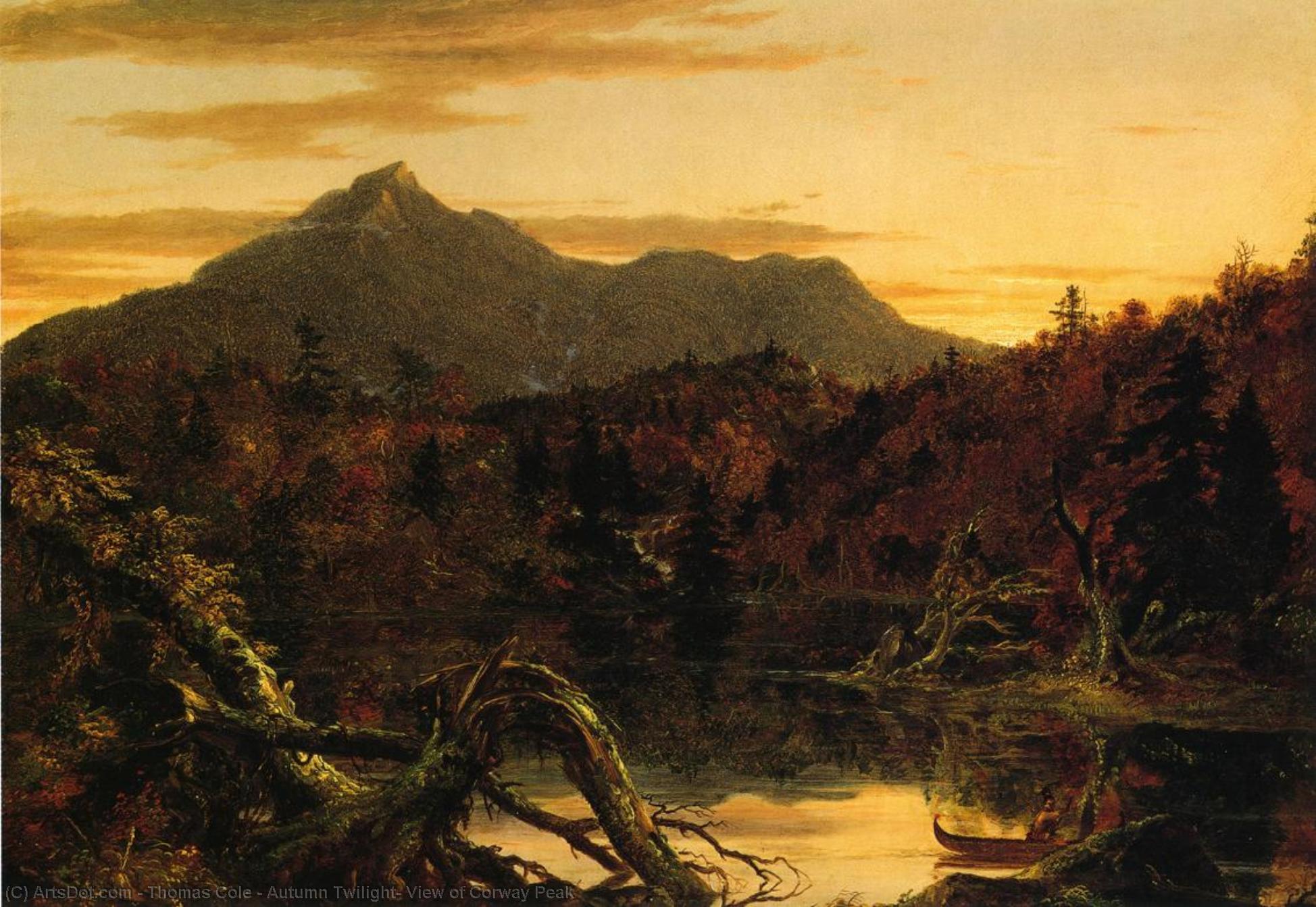 Wikioo.org - The Encyclopedia of Fine Arts - Painting, Artwork by Thomas Cole - Autumn Twilight, View of Corway Peak