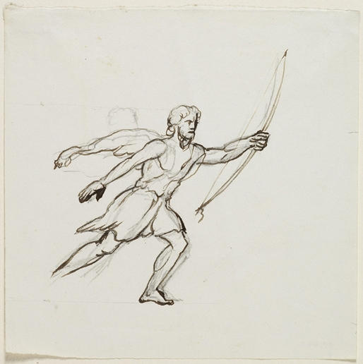 WikiOO.org - Encyclopedia of Fine Arts - Målning, konstverk Thomas Cole - Bearded Running Figure