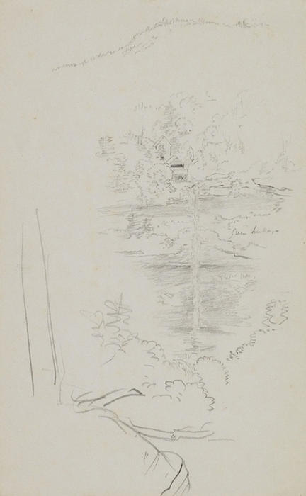 Wikioo.org - Bách khoa toàn thư về mỹ thuật - Vẽ tranh, Tác phẩm nghệ thuật Thomas Cole - Cliff with Waterfall and Mi