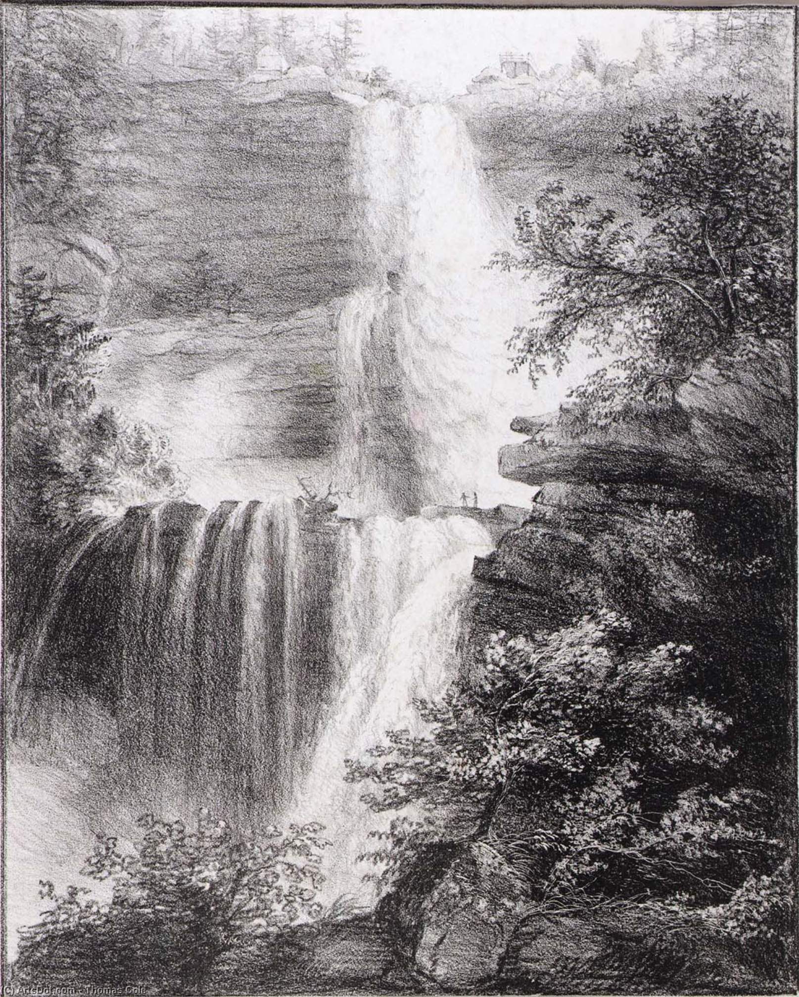 WikiOO.org - Encyclopedia of Fine Arts - Lukisan, Artwork Thomas Cole - Falls at Catskill