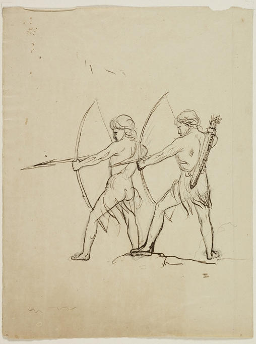 WikiOO.org - Güzel Sanatlar Ansiklopedisi - Resim, Resimler Thomas Cole - Figures with Bows and Arrows