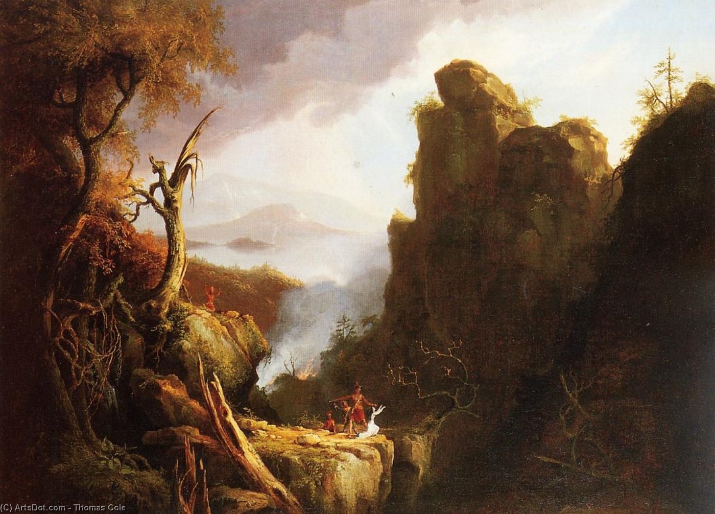 Wikioo.org - The Encyclopedia of Fine Arts - Painting, Artwork by Thomas Cole - Indian Sacrifice