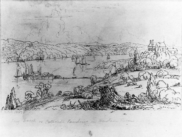 WikiOO.org - Енциклопедия за изящни изкуства - Живопис, Произведения на изкуството Thomas Cole - Long Dock, Catskill Landing