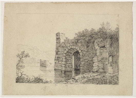 Wikioo.org - The Encyclopedia of Fine Arts - Painting, Artwork by Thomas Cole - Ruins with Arch by River
