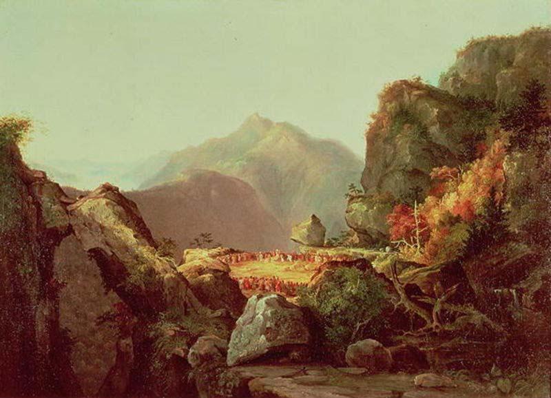 Wikioo.org - The Encyclopedia of Fine Arts - Painting, Artwork by Thomas Cole - Scene from The Last of the Mohicans