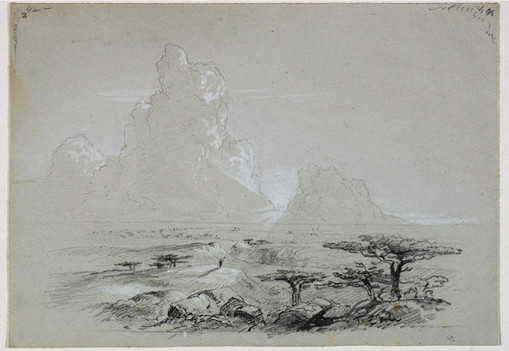 Wikioo.org - The Encyclopedia of Fine Arts - Painting, Artwork by Thomas Cole - Sketch for a Biblical or Allegorical Picture (Figure Overlooking a Plain)