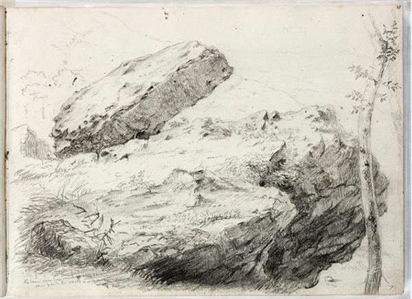 WikiOO.org - Encyclopedia of Fine Arts - Lukisan, Artwork Thomas Cole - Study, rocky landscape
