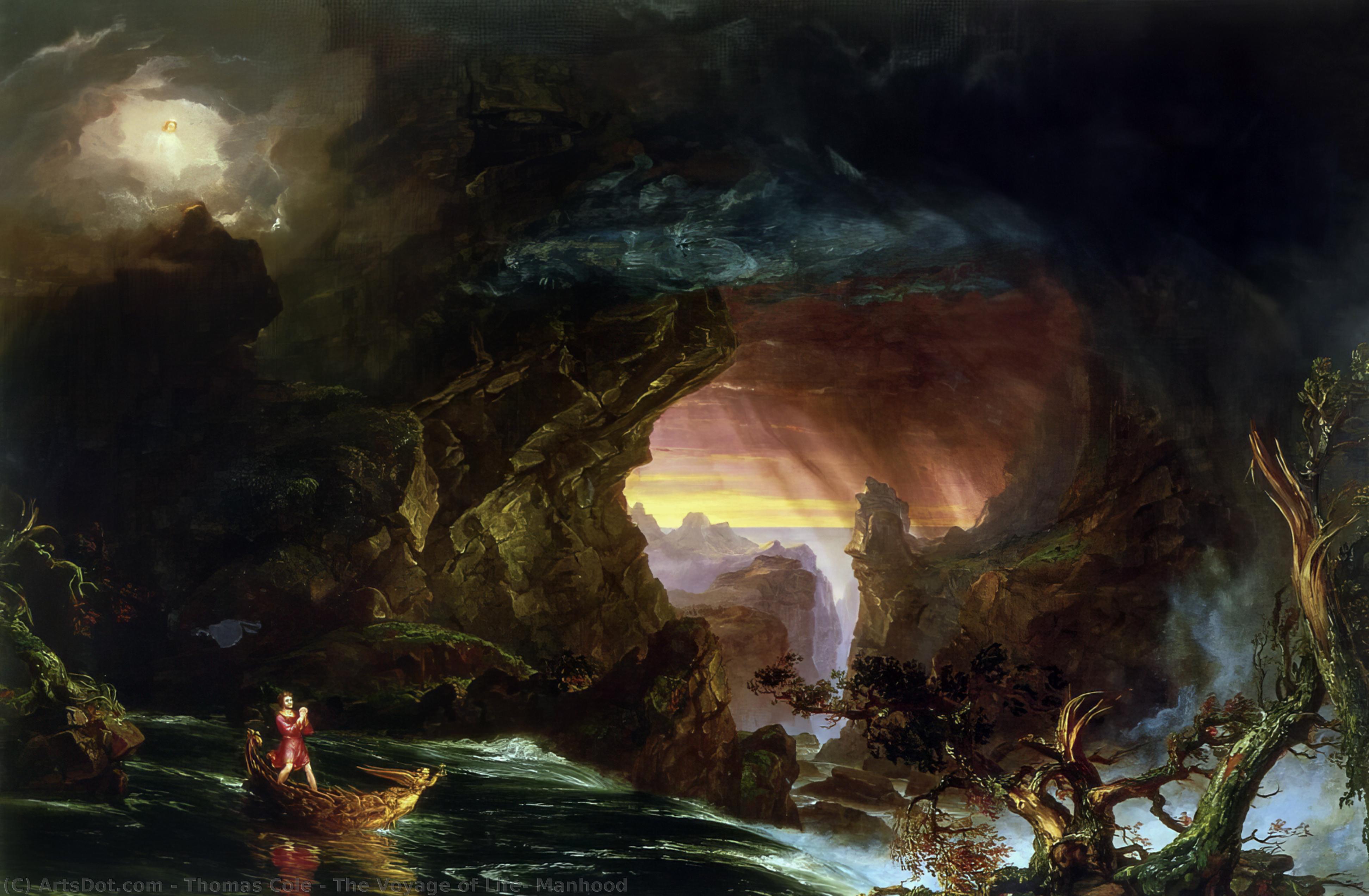 Wikioo.org - The Encyclopedia of Fine Arts - Painting, Artwork by Thomas Cole - The Voyage of Life, Manhood