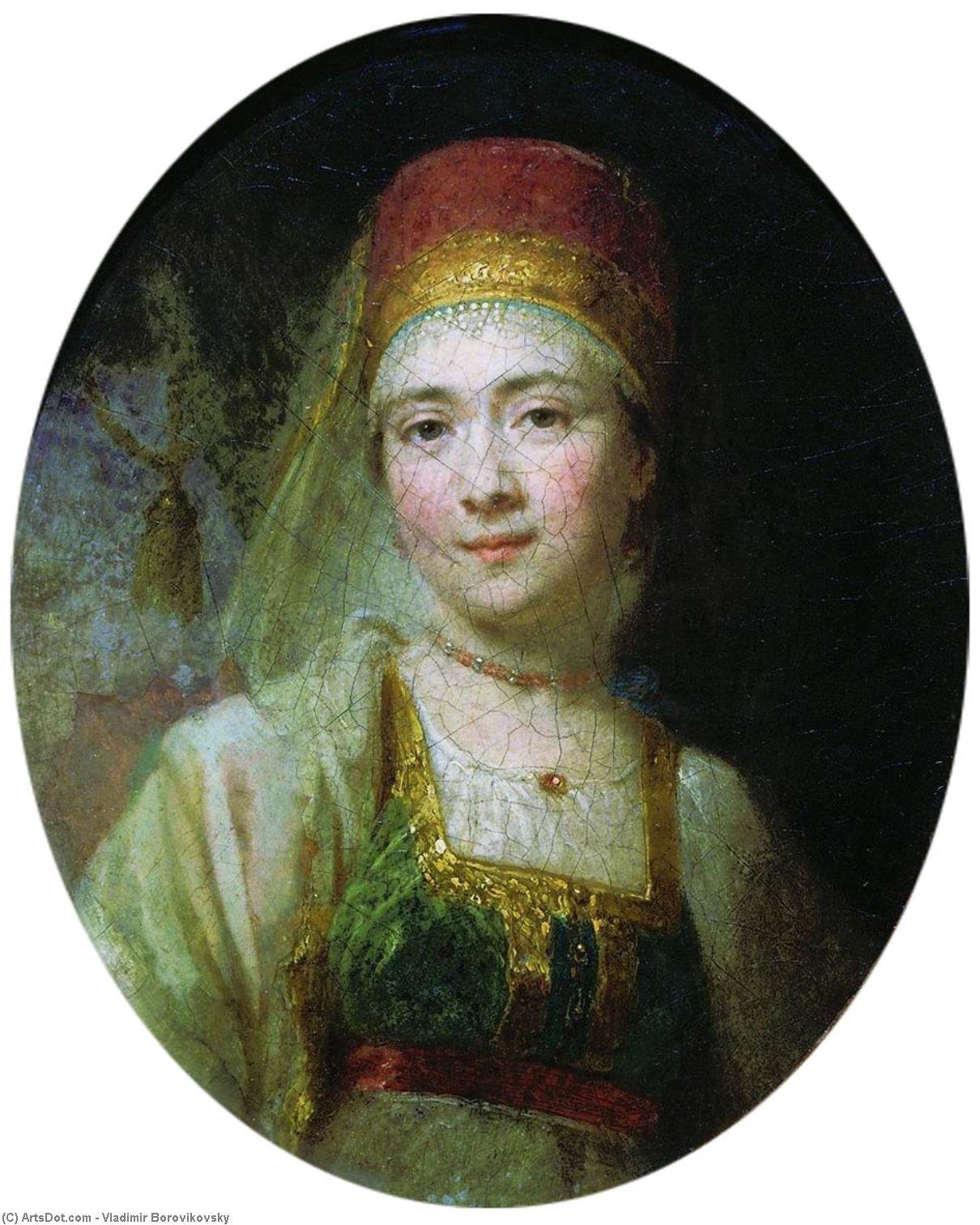 WikiOO.org - Enciclopédia das Belas Artes - Pintura, Arte por Vladimir Lukich Borovikovsky - Christina, the Peasant Woman from Torzhok