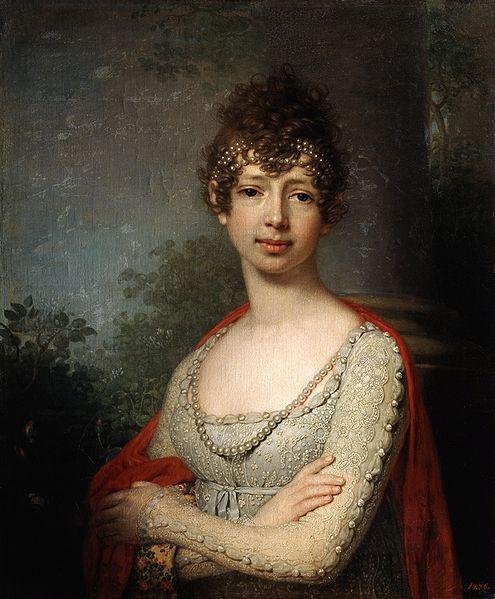 Wikoo.org - موسوعة الفنون الجميلة - اللوحة، العمل الفني Vladimir Lukich Borovikovsky - Portrait of Grand Duchess Maria Pavlovna