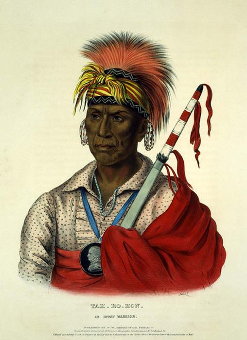 Wikioo.org - The Encyclopedia of Fine Arts - Painting, Artwork by Charles Bird King - TEH-RO-HON, AN IOWAY WARRIOR