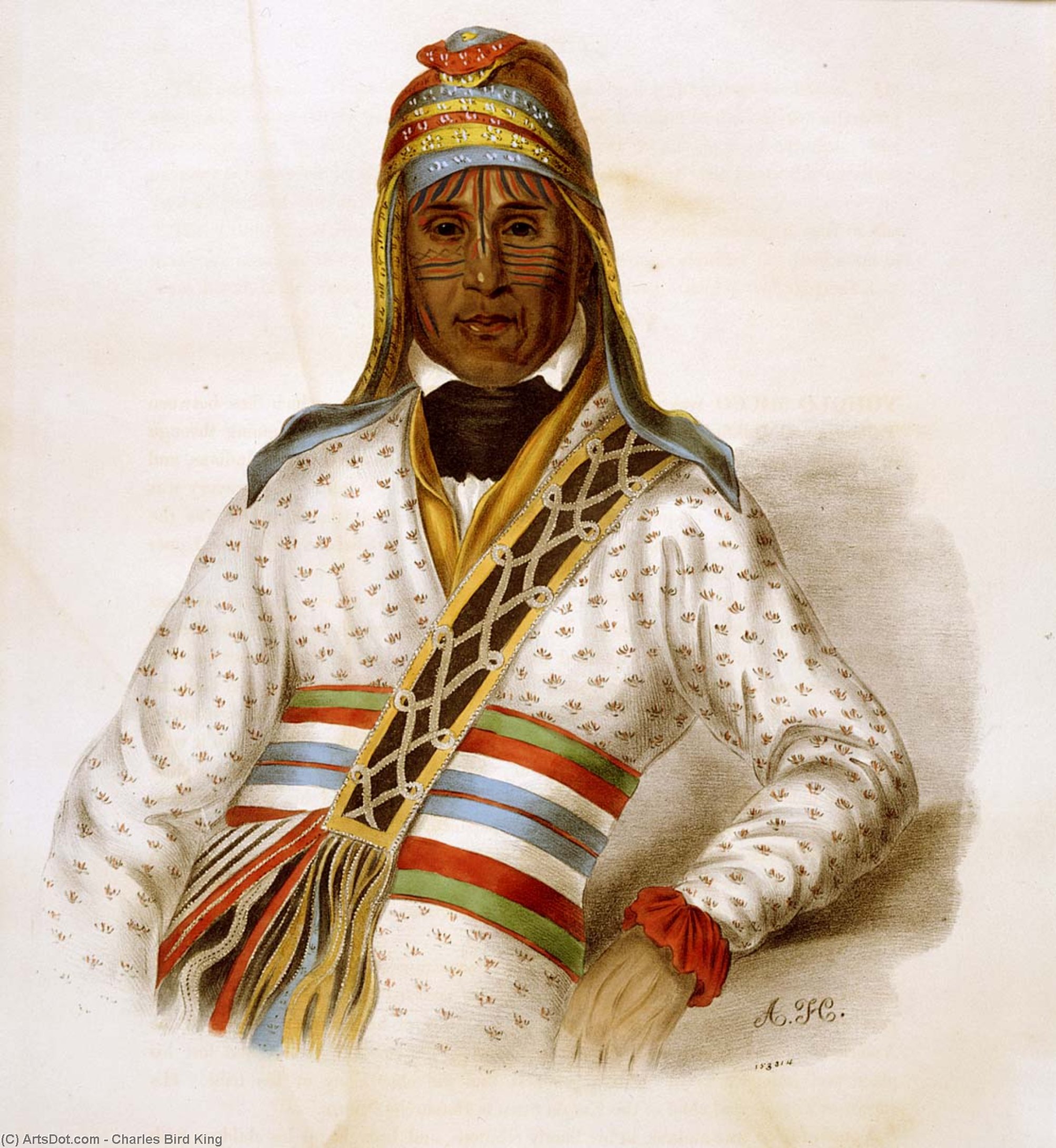 Wikioo.org - The Encyclopedia of Fine Arts - Painting, Artwork by Charles Bird King - YOHOLO-MICCO. A CREEK CHIEF