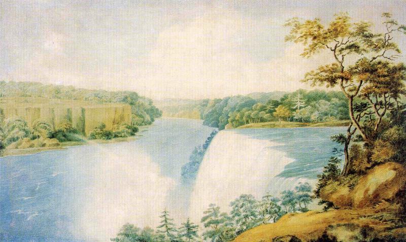 Wikioo.org - Encyklopedia Sztuk Pięknych - Malarstwo, Grafika Charles Fraser - Niagara Falls from Goat Island Looking toward Prospect Point