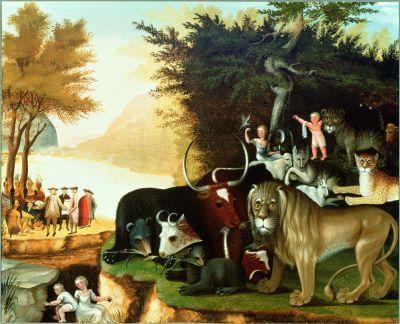 Wikioo.org - The Encyclopedia of Fine Arts - Painting, Artwork by Edward Hicks - The Peaceable Kingdom 3