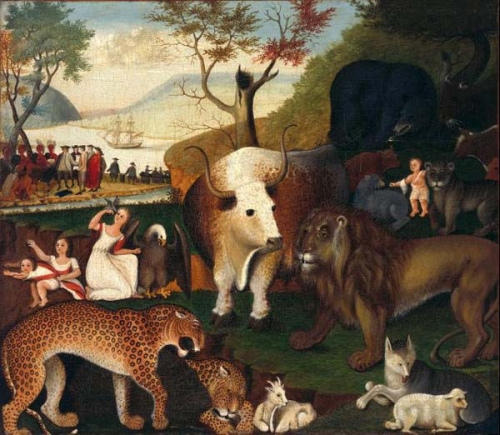 Wikioo.org - The Encyclopedia of Fine Arts - Painting, Artwork by Edward Hicks - The Peaceable Kingdom 4