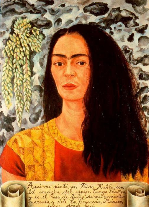 Wikioo.org - สารานุกรมวิจิตรศิลป์ - จิตรกรรม Frida Kahlo - Autorretrato con el pelo suelto