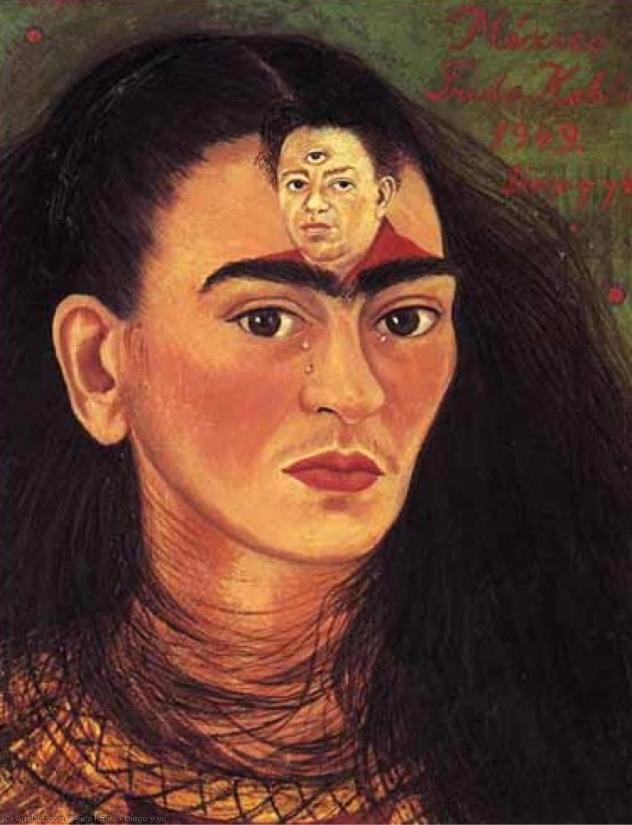 Wikioo.org – La Enciclopedia de las Bellas Artes - Pintura, Obras de arte de Frida Kahlo - Diego y yo