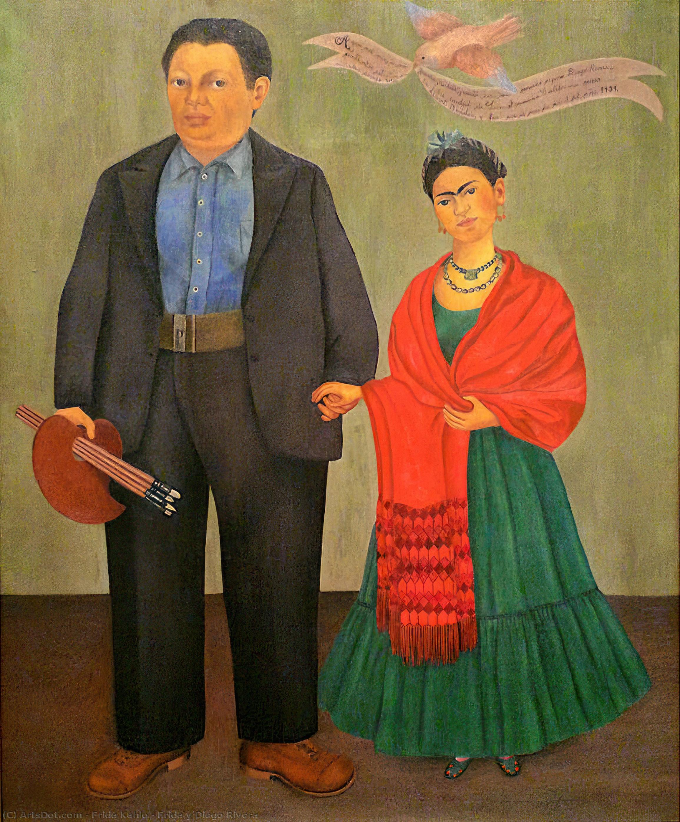 Wikioo.org - The Encyclopedia of Fine Arts - Painting, Artwork by Frida Kahlo - Frida y Diego Rivera