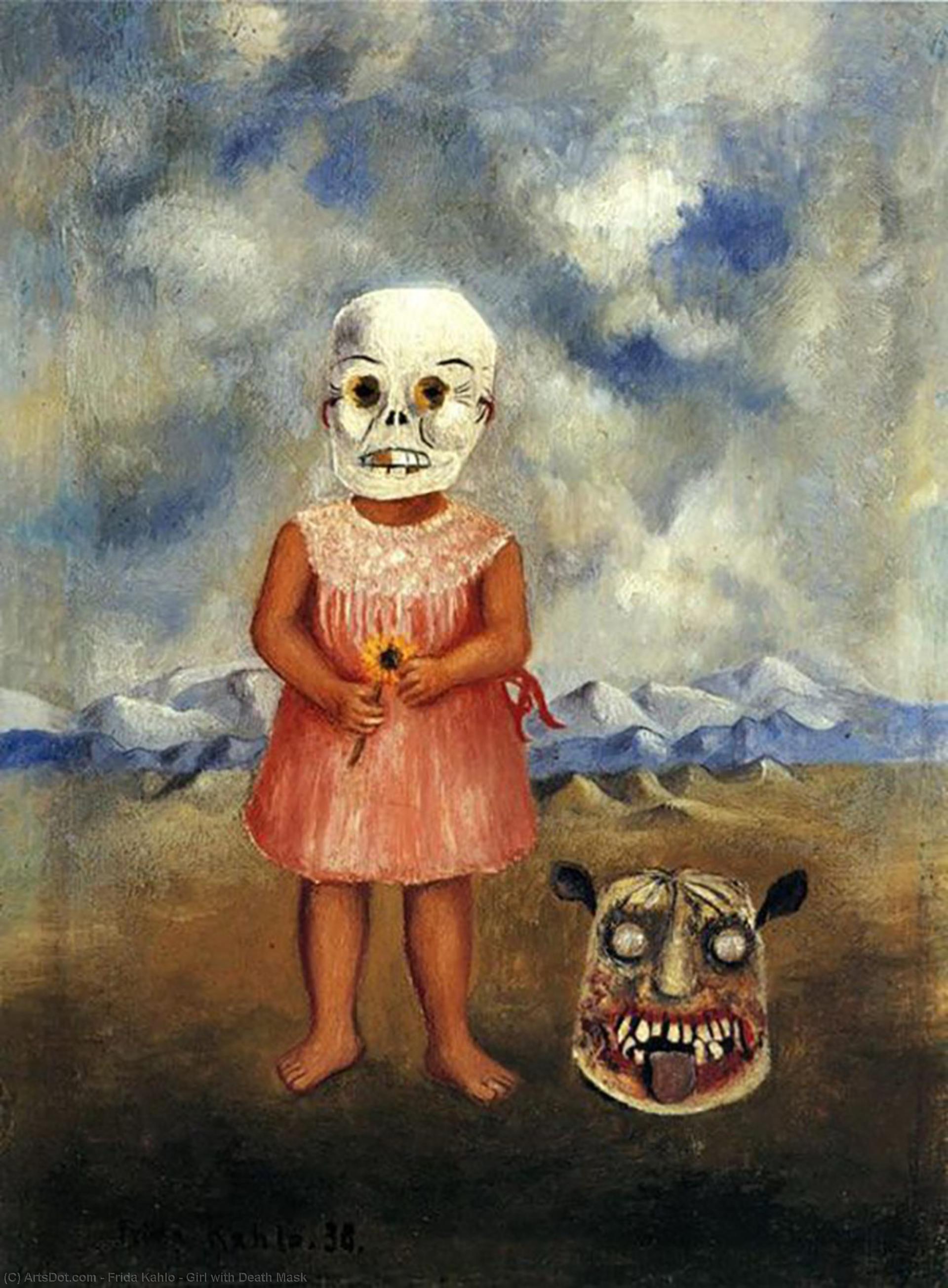 Wikioo.org - The Encyclopedia of Fine Arts - Painting, Artwork by Frida Kahlo - Girl with Death Mask