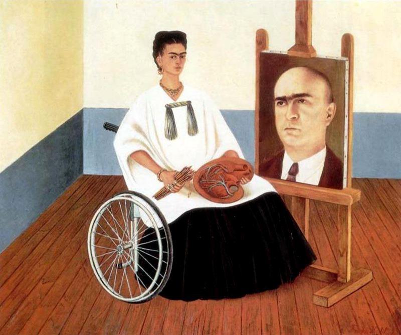 Wikioo.org - The Encyclopedia of Fine Arts - Painting, Artwork by Frida Kahlo - Sef-portrait with Doctor Juan Farill