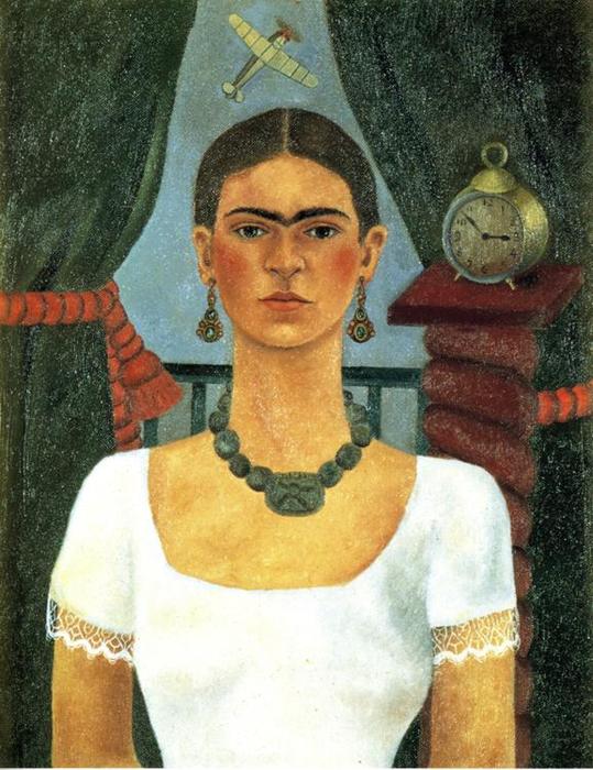 Wikoo.org - موسوعة الفنون الجميلة - اللوحة، العمل الفني Frida Kahlo - Self-Portrait 4