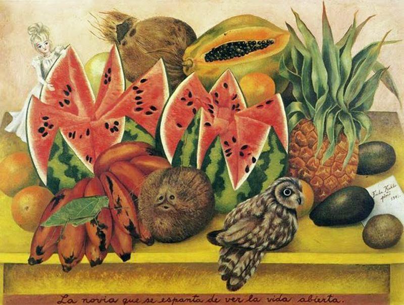 Wikioo.org – La Enciclopedia de las Bellas Artes - Pintura, Obras de arte de Frida Kahlo - La novia asustado al ver la vida Inaugurado