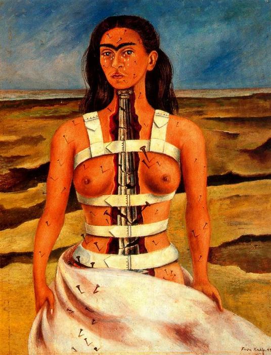 WikiOO.org - Encyclopedia of Fine Arts - Maleri, Artwork Frida Kahlo - The Broken Column