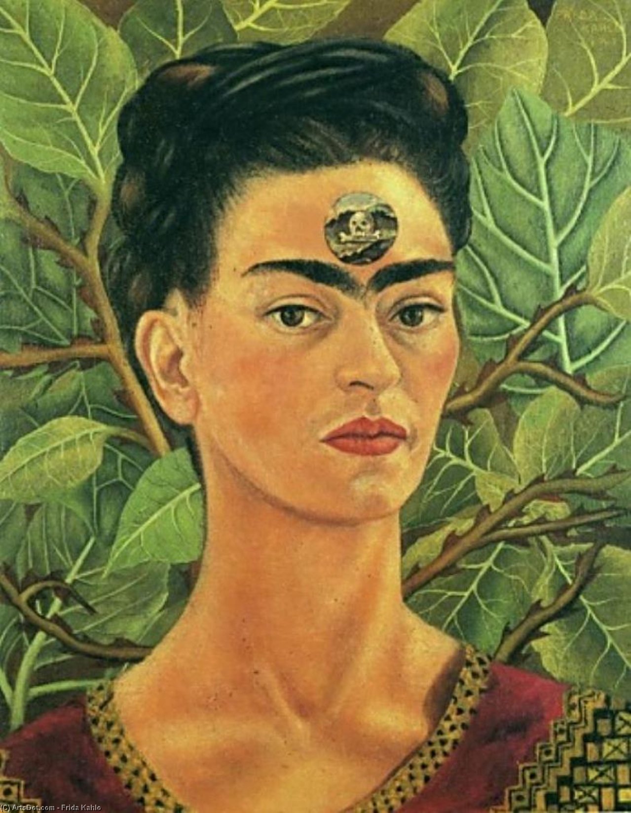 Wikioo.org - The Encyclopedia of Fine Arts - Painting, Artwork by Frida Kahlo - Thinking about Death