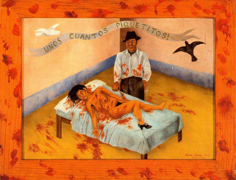 WikiOO.org - Encyclopedia of Fine Arts - Maleri, Artwork Frida Kahlo - Unos cuantos piquetitos