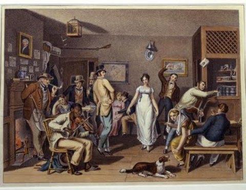 Wikioo.org - Bách khoa toàn thư về mỹ thuật - Vẽ tranh, Tác phẩm nghệ thuật John Lewis Krimmel - Dance in a Country Tavern