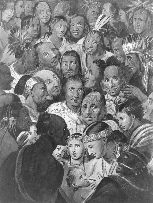 Wikioo.org – La Enciclopedia de las Bellas Artes - Pintura, Obras de arte de John Lewis Krimmel - tableau` de indio rostros