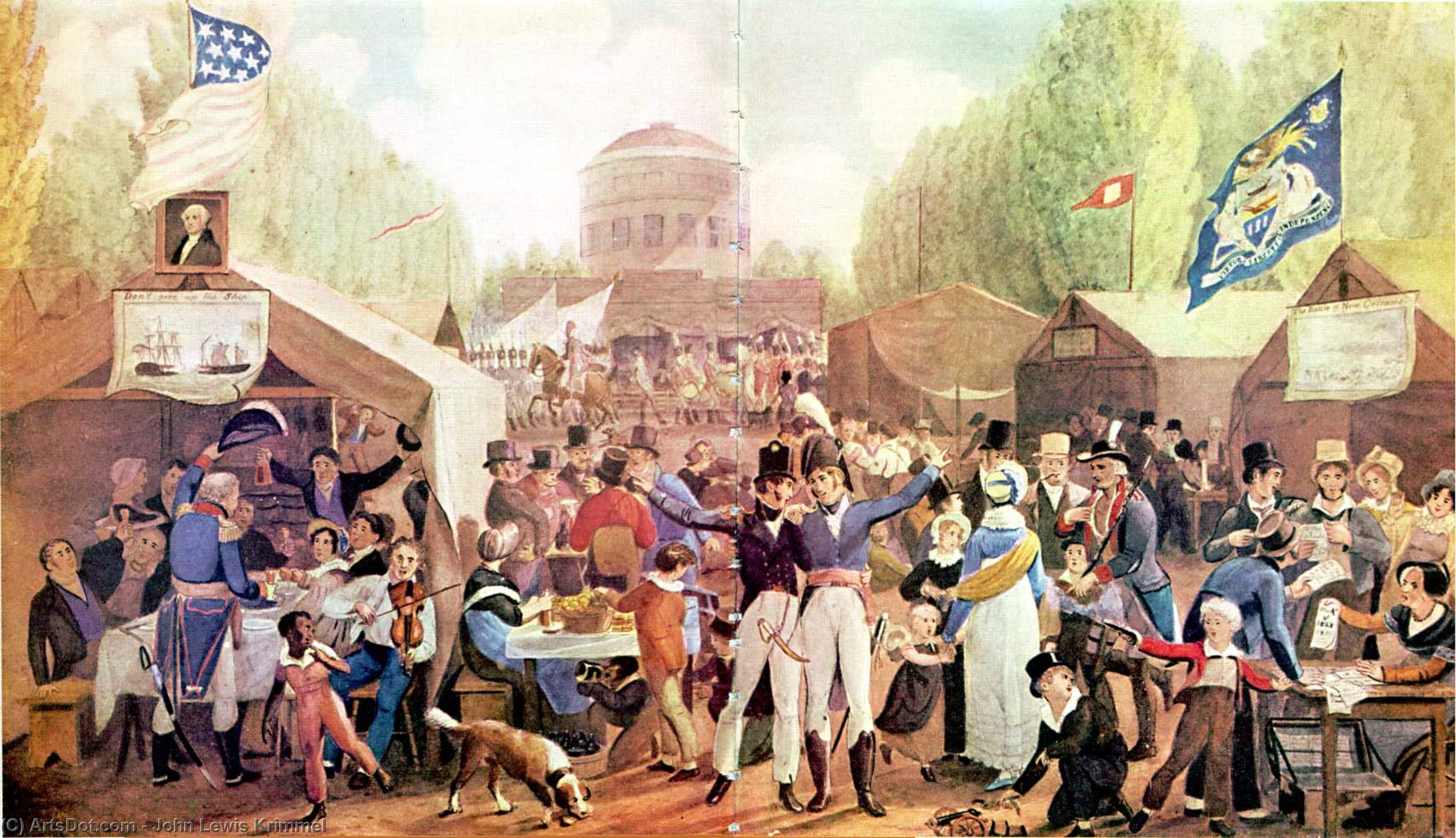 Wikioo.org - The Encyclopedia of Fine Arts - Painting, Artwork by John Lewis Krimmel - View of the Parade