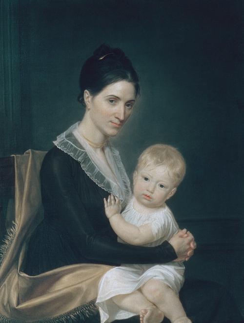 Wikioo.org - สารานุกรมวิจิตรศิลป์ - จิตรกรรม John Vanderlyn - Mrs. Marinus Willett and Her Son Marinus, Jr.