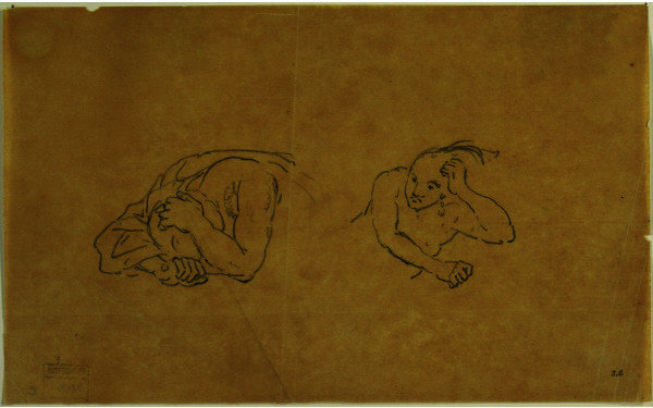 Wikioo.org - The Encyclopedia of Fine Arts - Painting, Artwork by Joshua Shaw - Two Reclining Indians