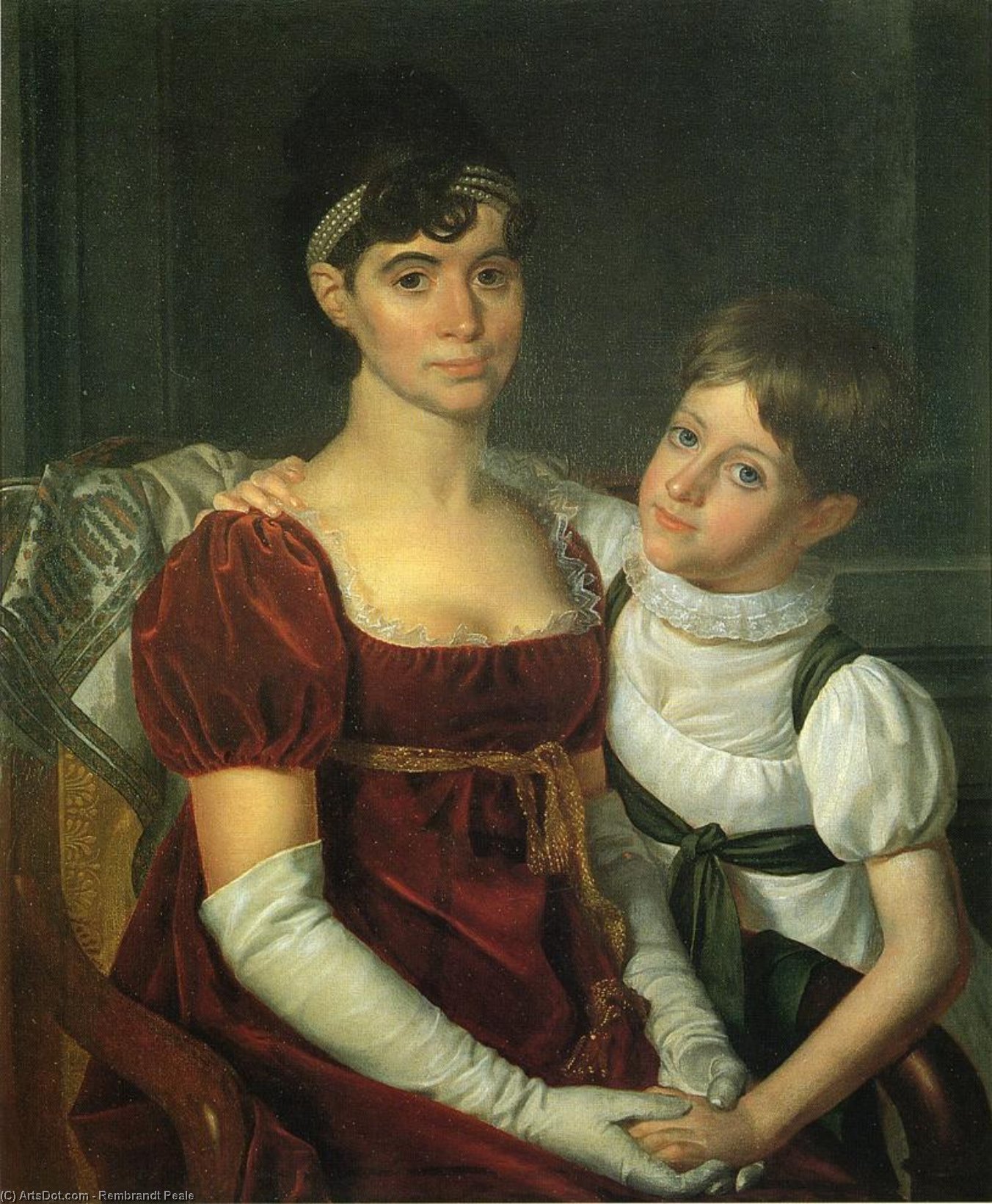 WikiOO.org - Encyclopedia of Fine Arts - Lukisan, Artwork Rembrandt Peale - Alida Livingston Armstrong and Daughter