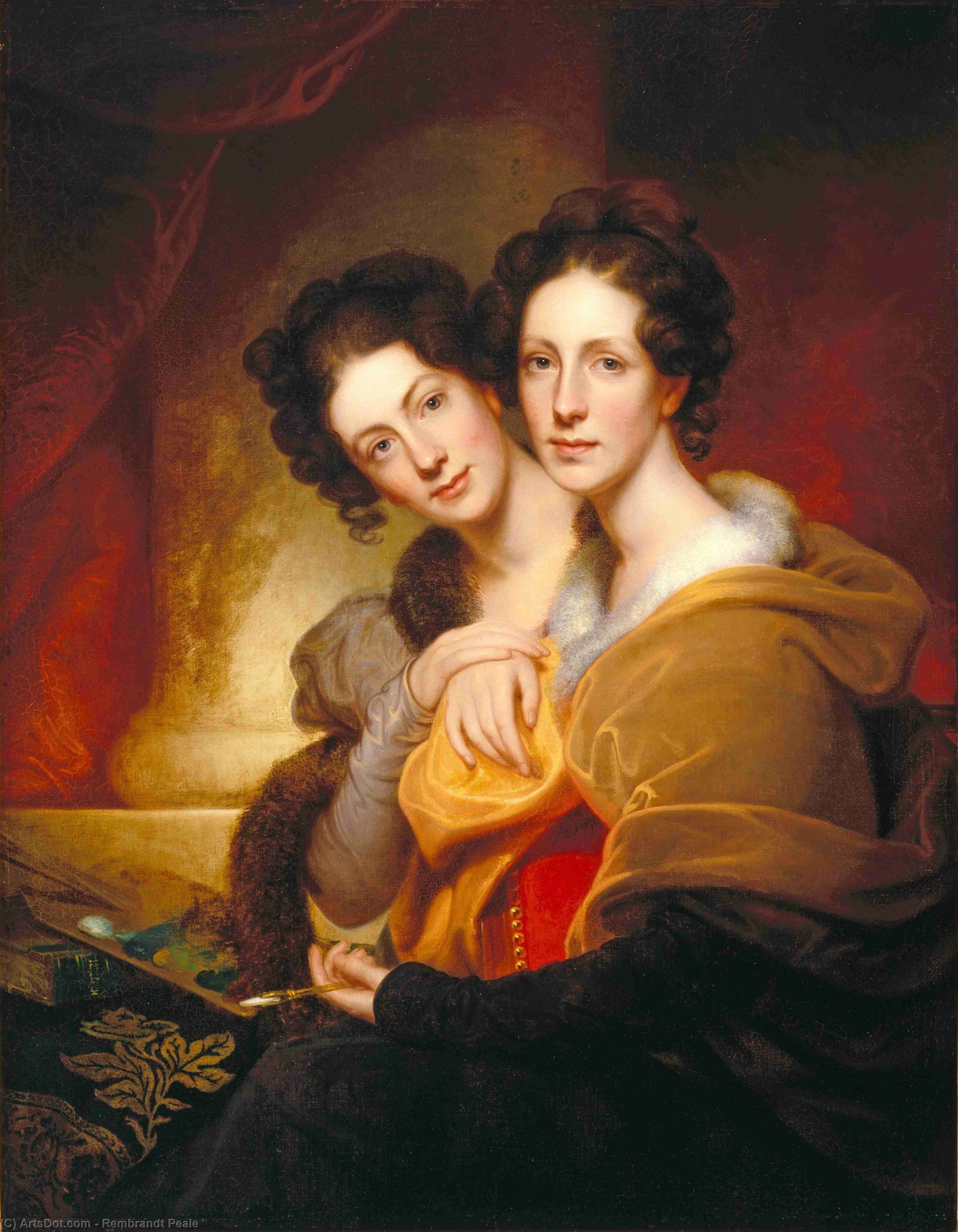 WikiOO.org - Енциклопедия за изящни изкуства - Живопис, Произведения на изкуството Rembrandt Peale - The Sisters (Eleanor and Rosalba Peale)