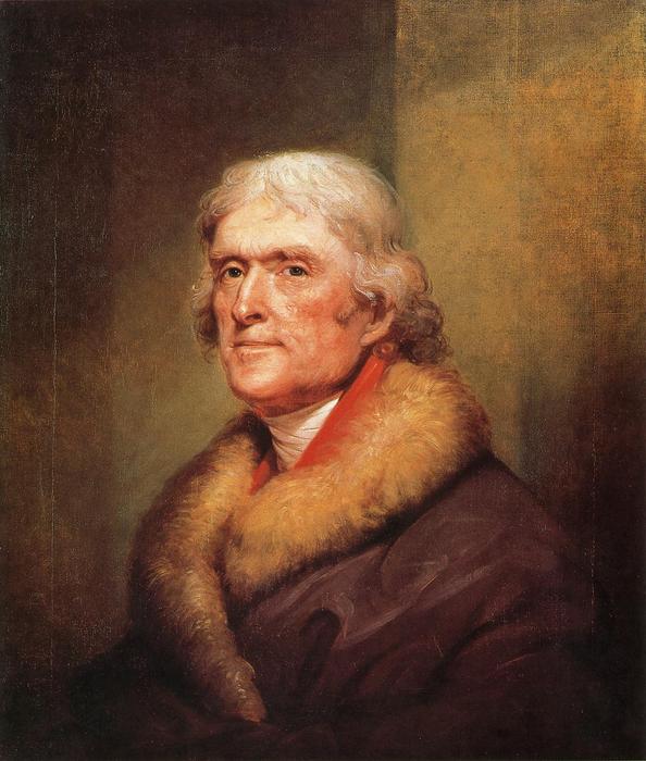 WikiOO.org - אנציקלופדיה לאמנויות יפות - ציור, יצירות אמנות Rembrandt Peale - Thomas Jefferson