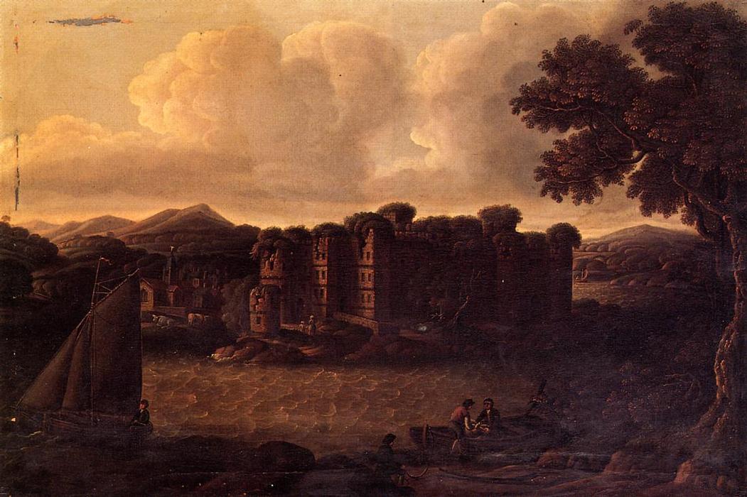 WikiOO.org - Εγκυκλοπαίδεια Καλών Τεχνών - Ζωγραφική, έργα τέχνης Robert Salmon - Dansboro Castle, Northumberland