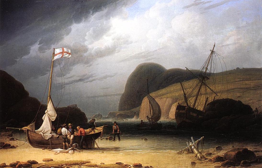 Wikioo.org - The Encyclopedia of Fine Arts - Painting, Artwork by Robert Salmon - Great Ormes Head, Near Liverpool