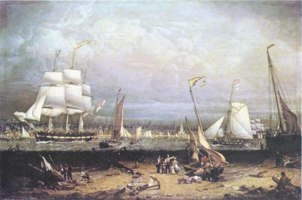 Wikioo.org - Encyklopedia Sztuk Pięknych - Malarstwo, Grafika Robert Salmon - Liverpool Harbor