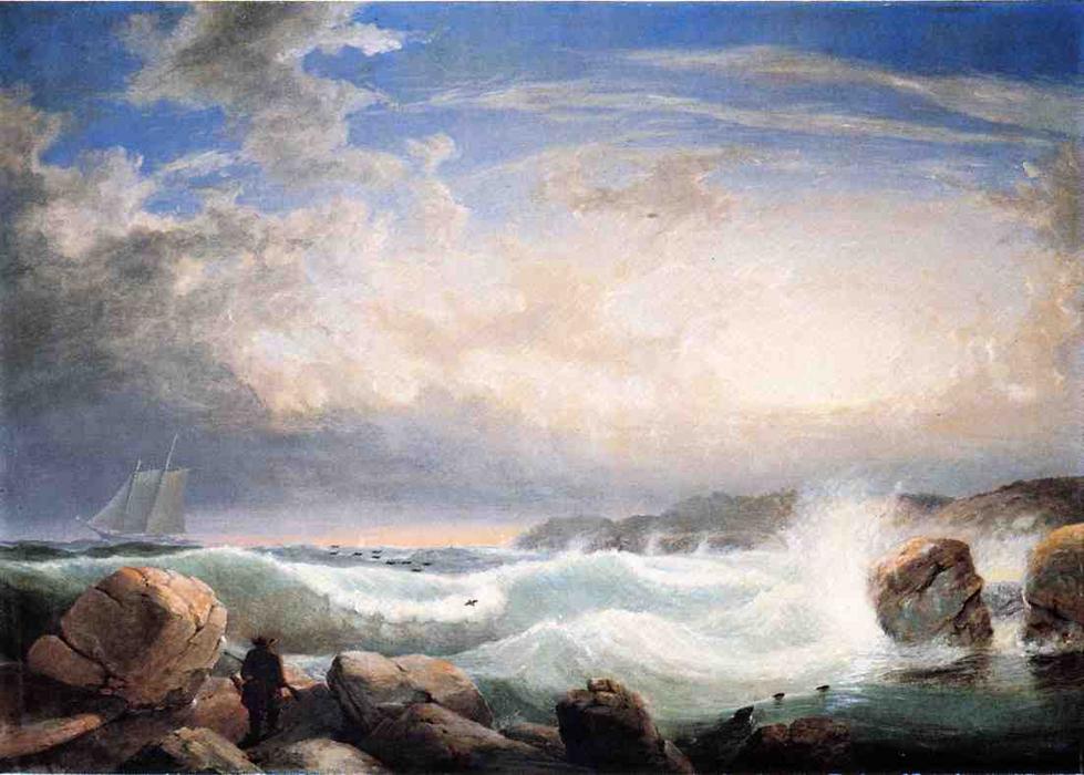 Wikioo.org - The Encyclopedia of Fine Arts - Painting, Artwork by Robert Salmon - Rafe's Chasm, Gloucester, Massachusetts