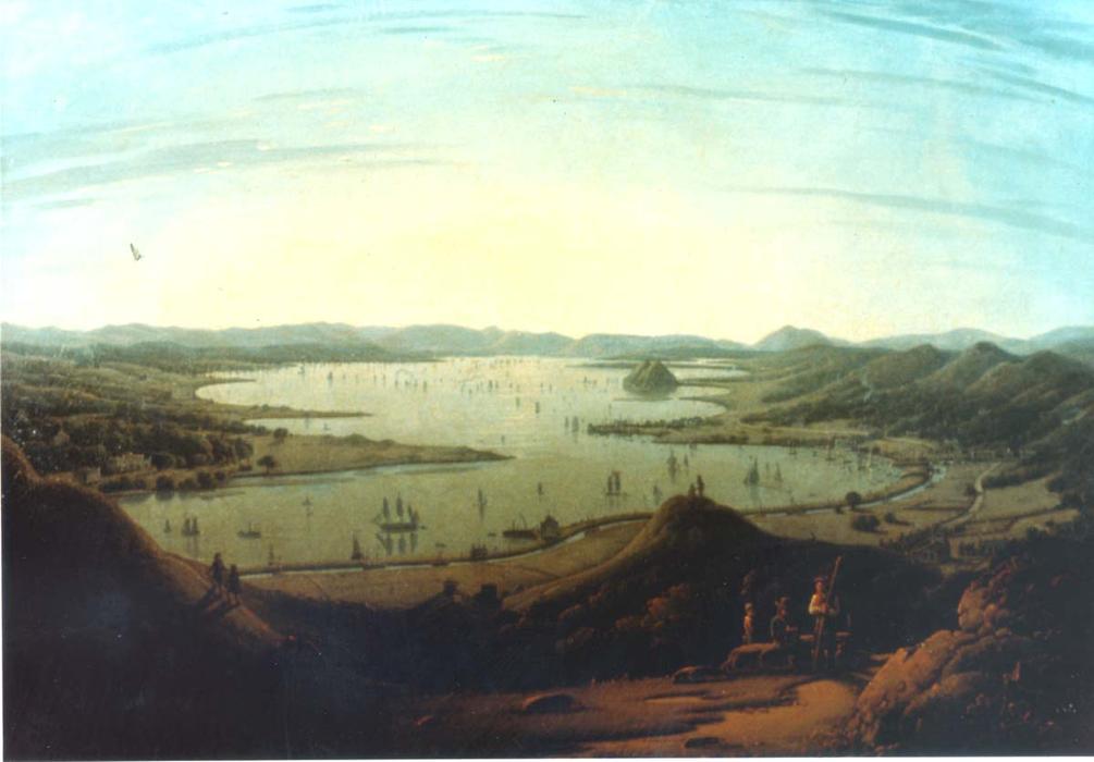 Wikioo.org - สารานุกรมวิจิตรศิลป์ - จิตรกรรม Robert Salmon - View Down the Clyde
