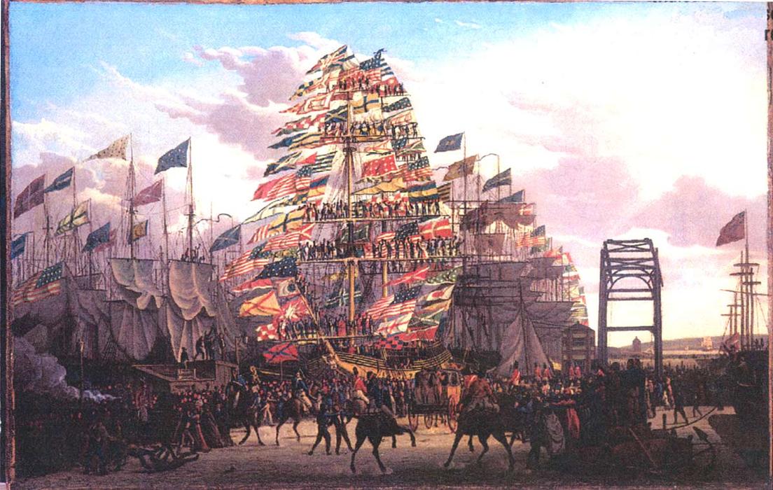 Wikioo.org - The Encyclopedia of Fine Arts - Painting, Artwork by Robert Salmon - Visit of the Prince of Wales To Liverpool, 18 September, 1806